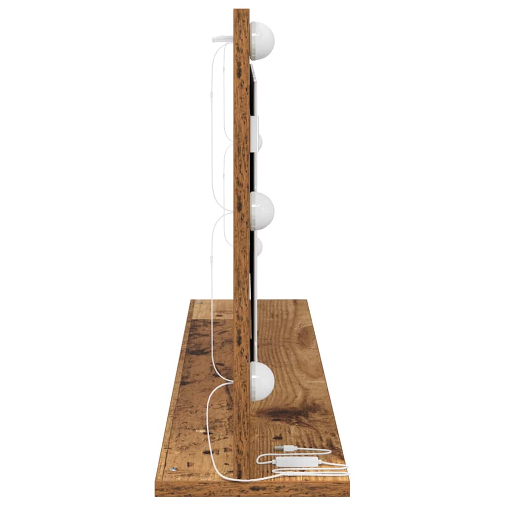 vidaXL Lustro toaletowe Prostokątny Stare drewno 100 x 45 x 18 cm