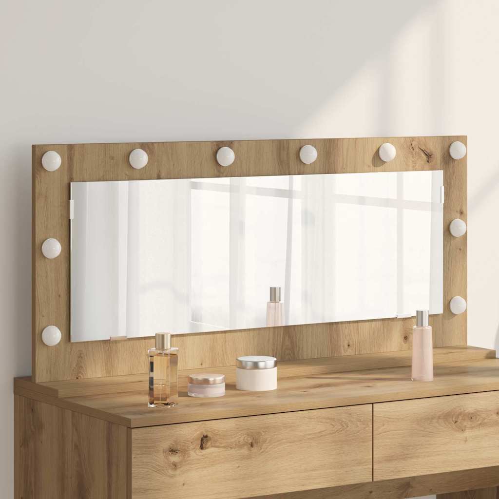 vidaXL Lustro toaletowe Prostokątny Dąb rzemieślniczy 100 x 45 x 18 cm