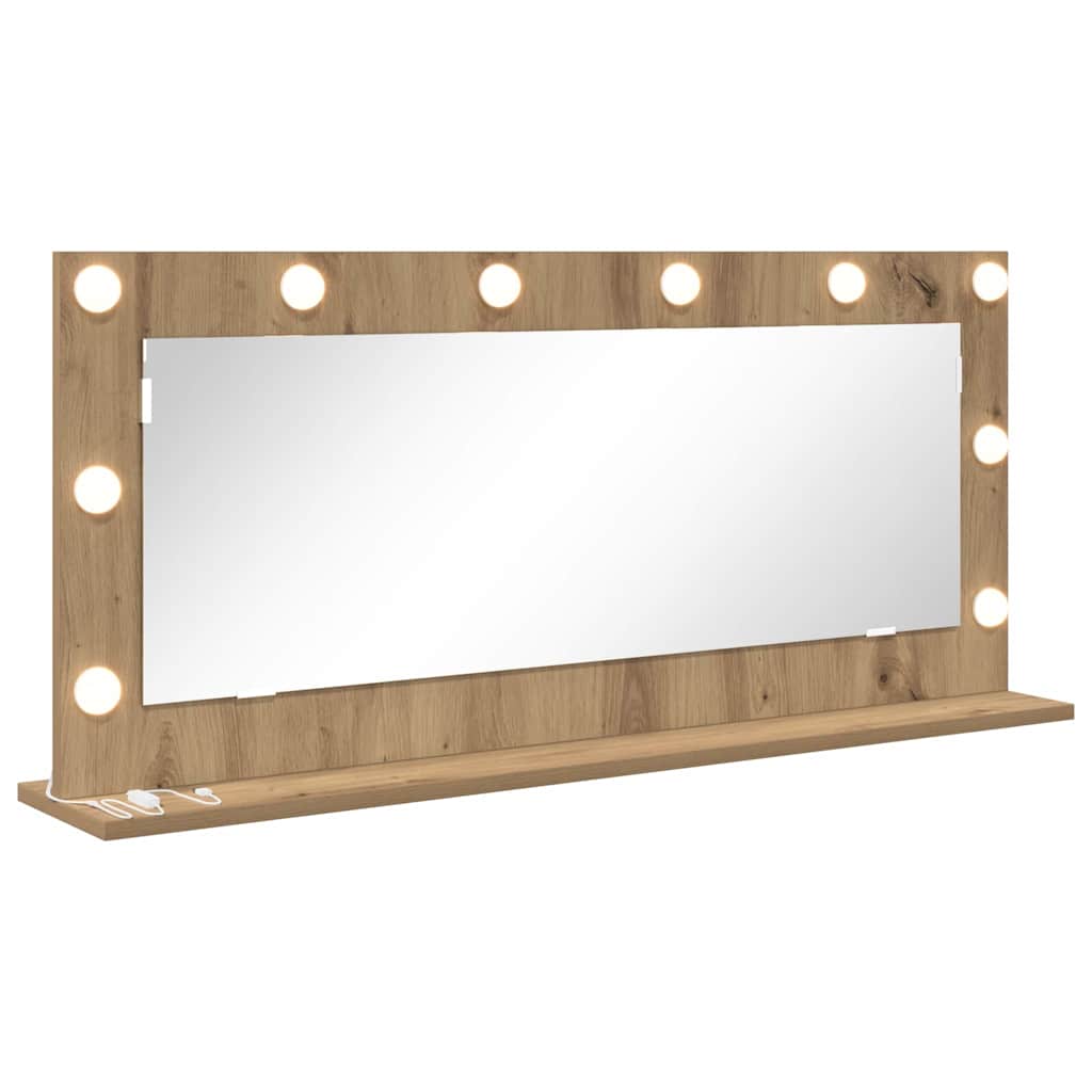 vidaXL Lustro toaletowe Prostokątny Dąb rzemieślniczy 100 x 45 x 18 cm