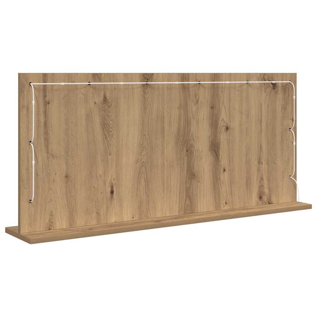 vidaXL Lustro toaletowe Prostokątny Dąb rzemieślniczy 100 x 45 x 18 cm