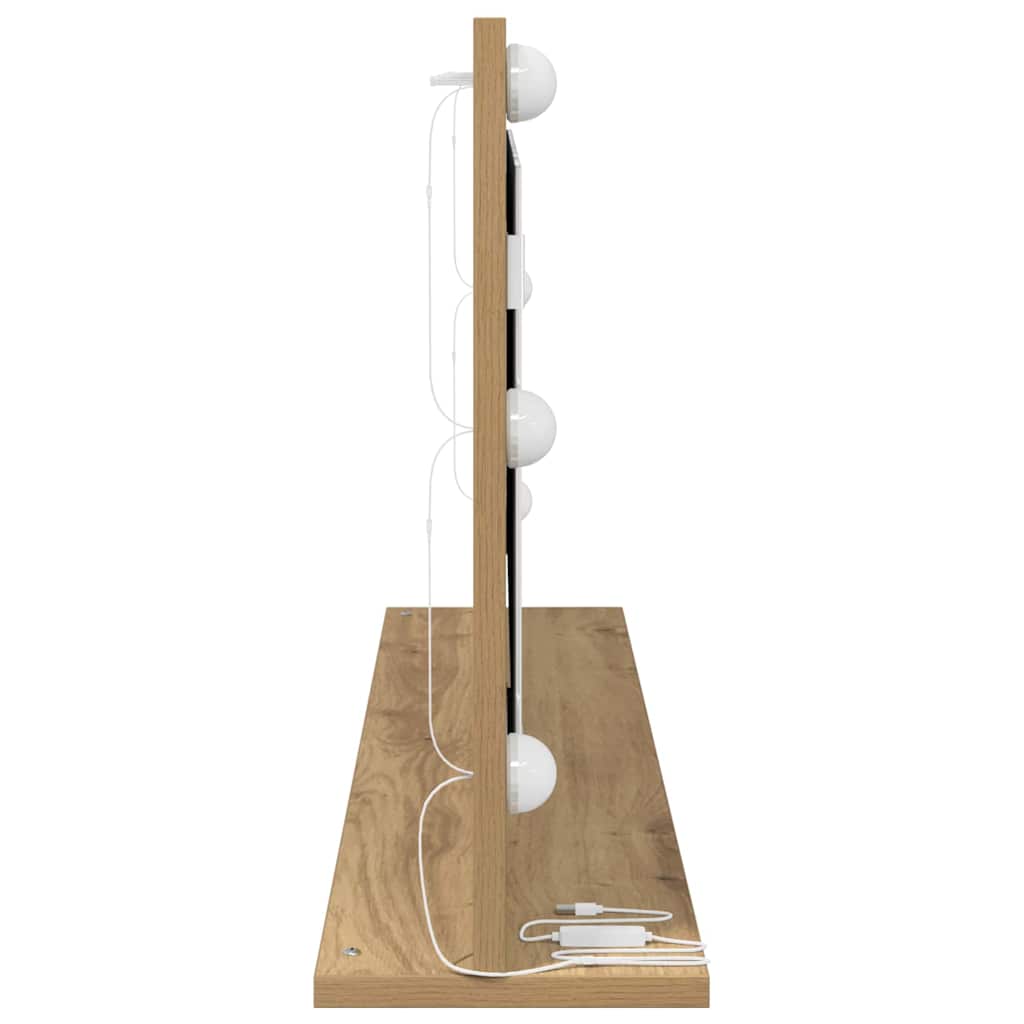 vidaXL Lustro toaletowe Prostokątny Dąb rzemieślniczy 100 x 45 x 18 cm