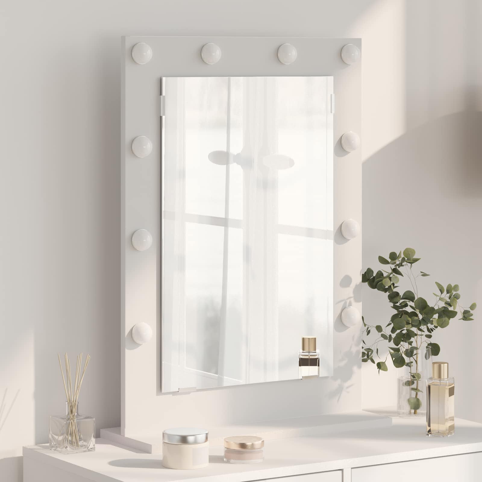 vidaXL Lustro toaletowe Prostokątny Z lustrem Biały 70 x 50 x 18 cm