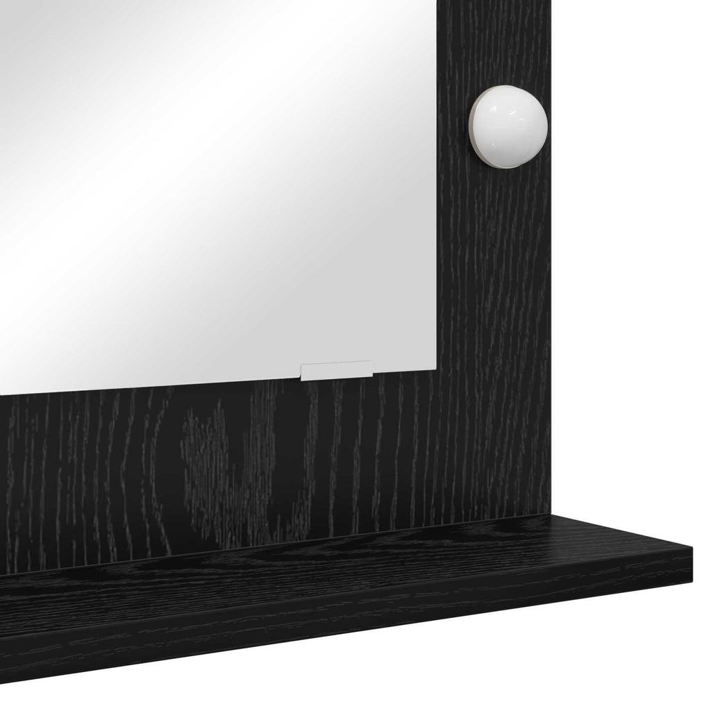 vidaXL Lustro toaletowe Prostokątny Czarny Dąb 70 x 50 x 18 cm