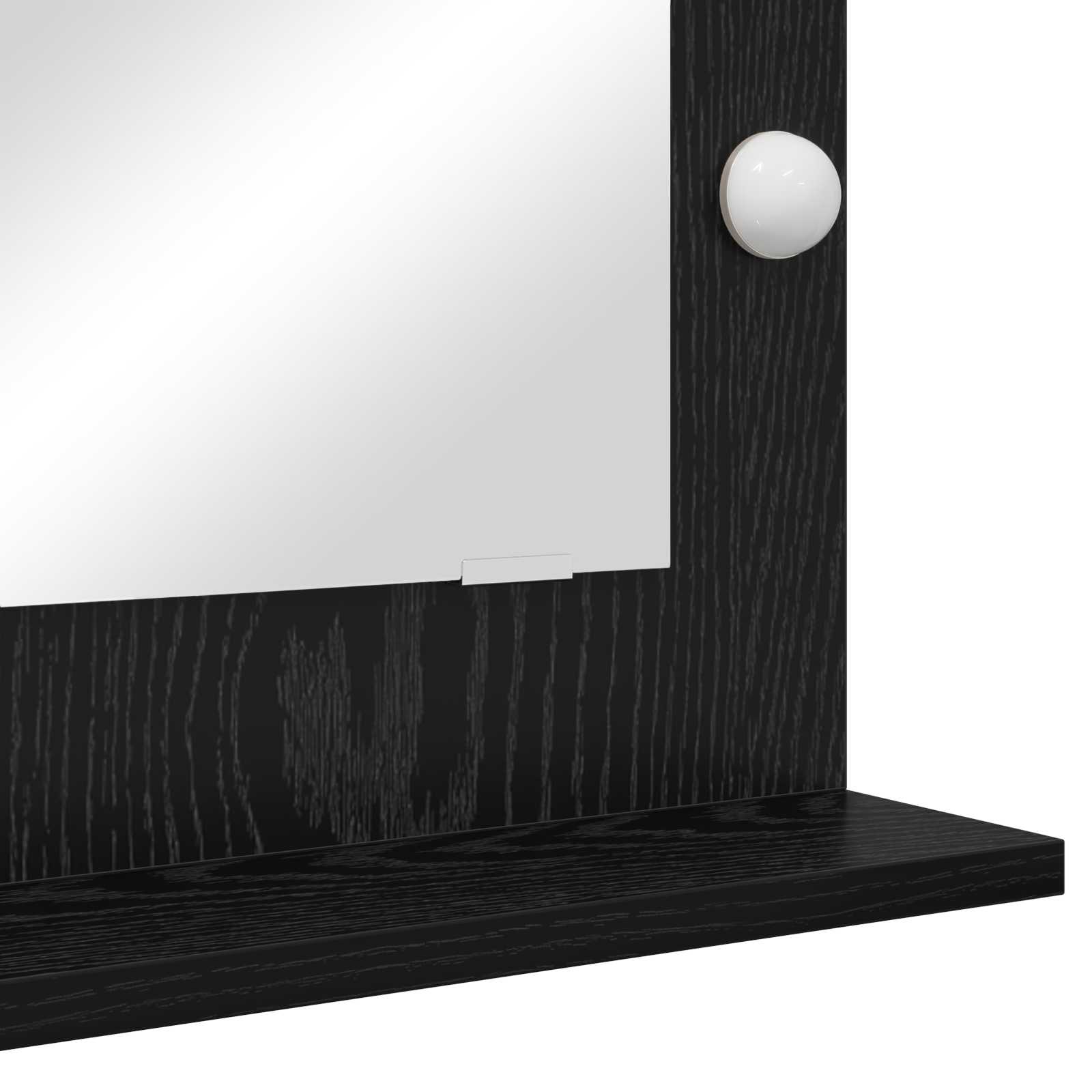 vidaXL Lustro toaletowe Prostokątny Czarny Dąb 70 x 50 x 18 cm