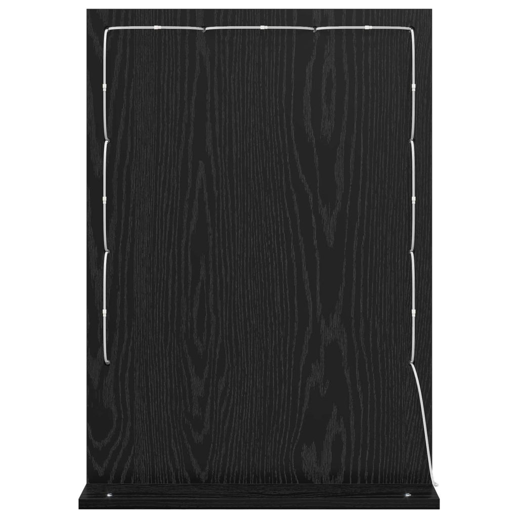 vidaXL Lustro toaletowe Prostokątny Czarny Dąb 70 x 50 x 18 cm