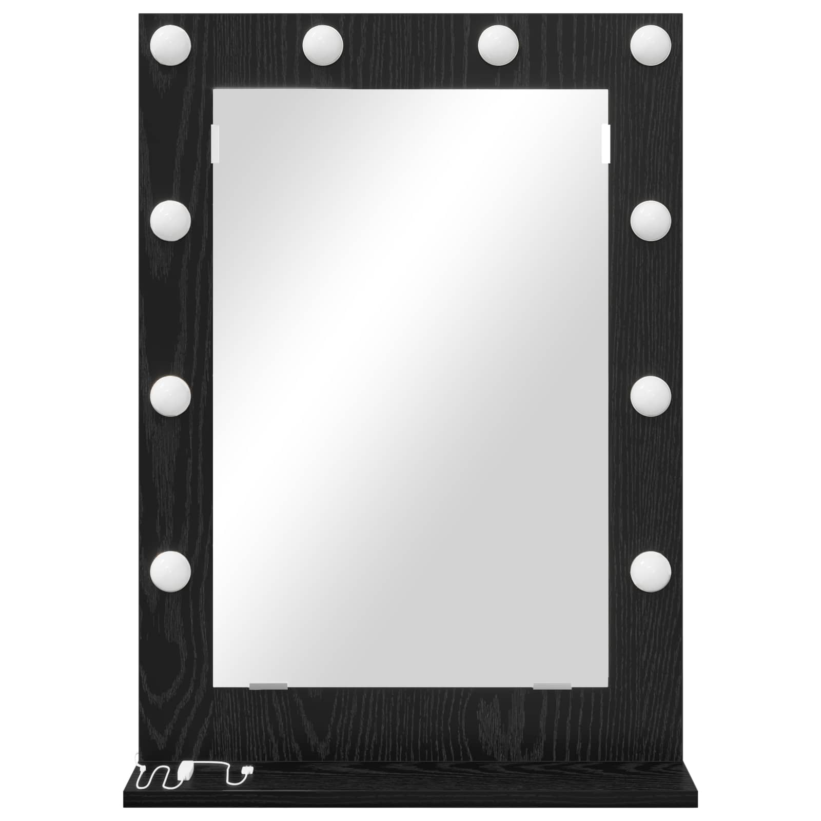 vidaXL Lustro toaletowe Prostokątny Czarny Dąb 70 x 50 x 18 cm