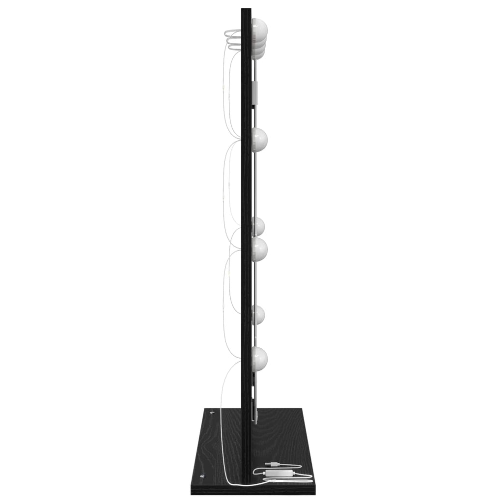 vidaXL Lustro toaletowe Prostokątny Czarny Dąb 70 x 50 x 18 cm
