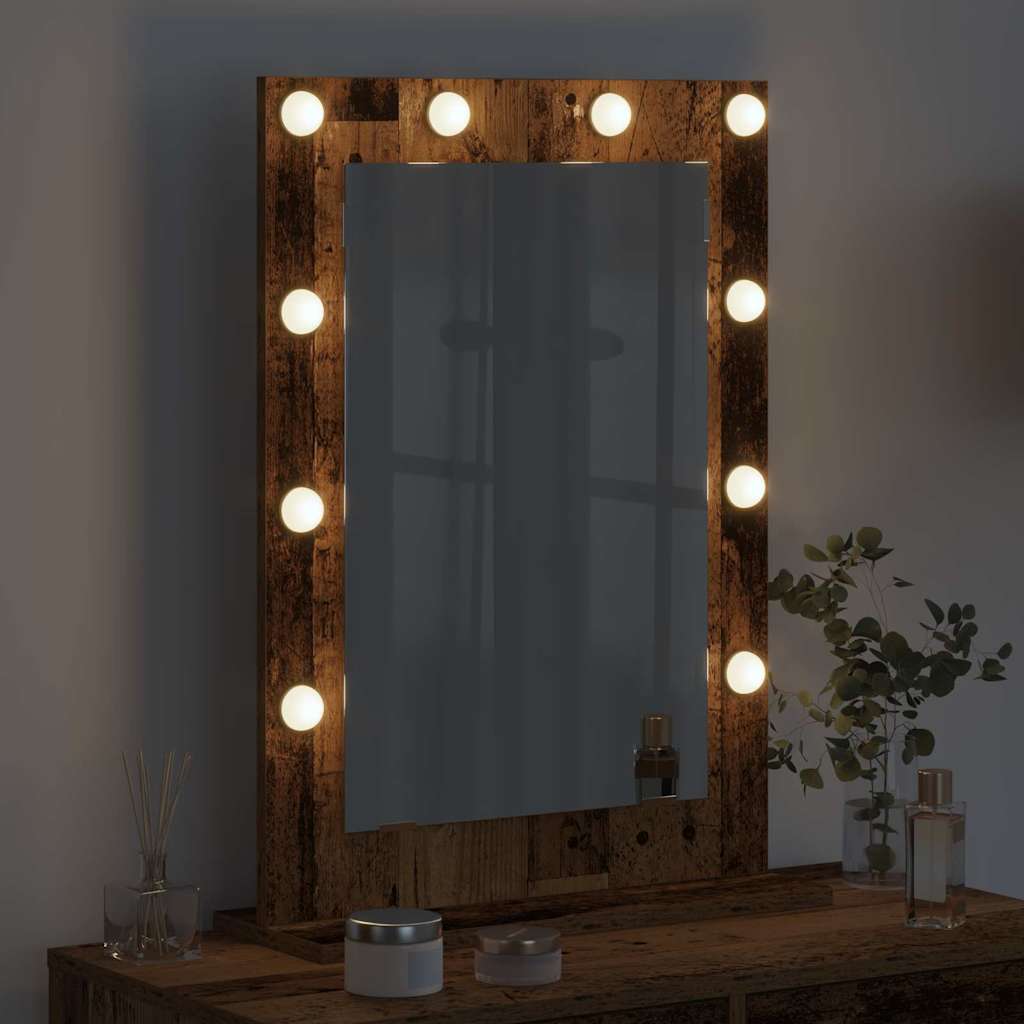 vidaXL Lustro toaletowe Prostokątny Dąb wędzony 70 x 50 x 18 cm