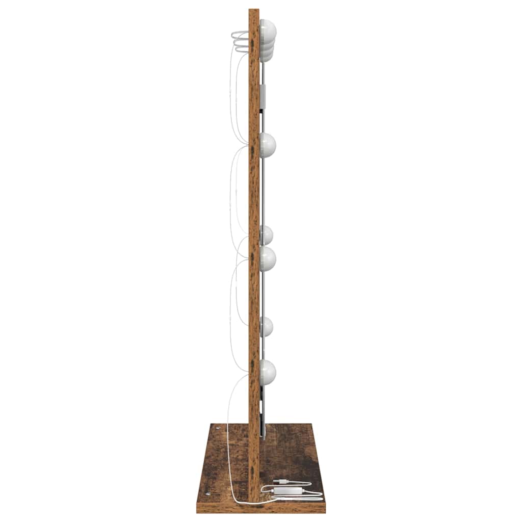 vidaXL Lustro toaletowe Prostokątny Dąb wędzony 70 x 50 x 18 cm