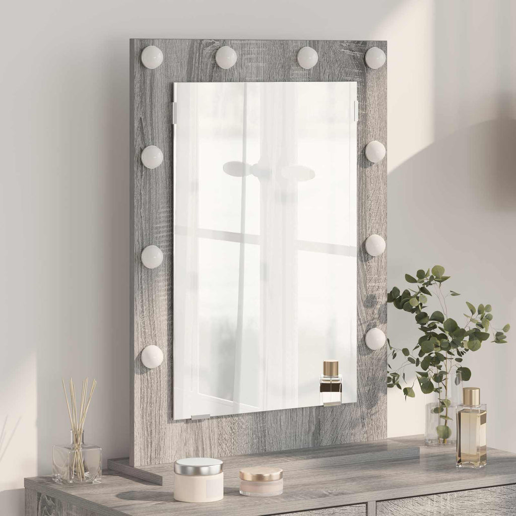 vidaXL Lustro toaletowe Prostokątny Szary Sonoma 70 x 50 x 18 cm