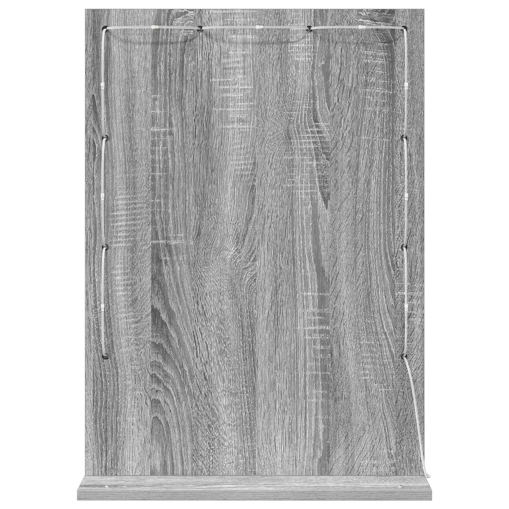 vidaXL Lustro toaletowe Prostokątny Szary Sonoma 70 x 50 x 18 cm
