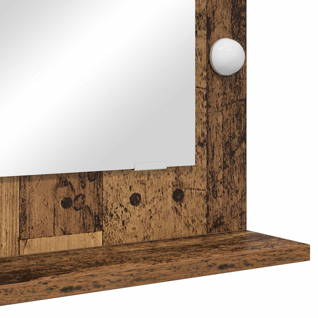 vidaXL Lustro toaletowe Prostokątny Stare drewno 70 x 50 x 18 cm