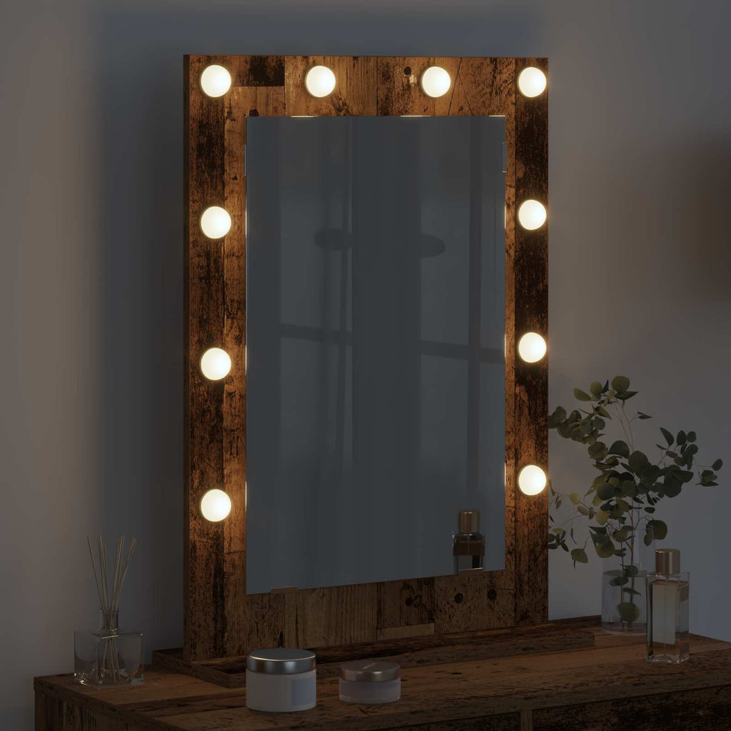 vidaXL Lustro toaletowe Prostokątny Stare drewno 70 x 50 x 18 cm