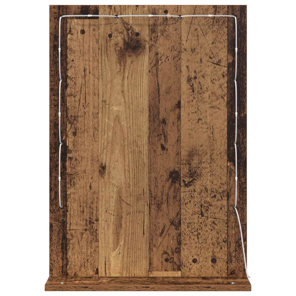 vidaXL Lustro toaletowe Prostokątny Stare drewno 70 x 50 x 18 cm