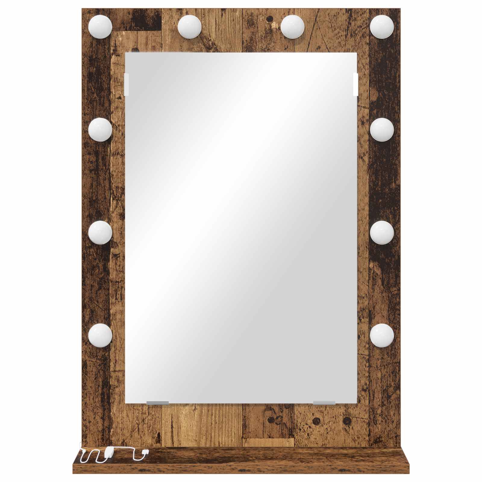vidaXL Lustro toaletowe Prostokątny Stare drewno 70 x 50 x 18 cm