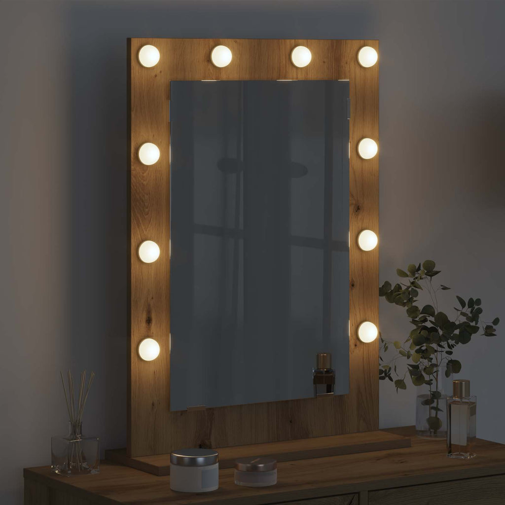 vidaXL Lustro toaletowe Prostokątny Dąb rzemieślniczy 70 x 50 x 18 cm