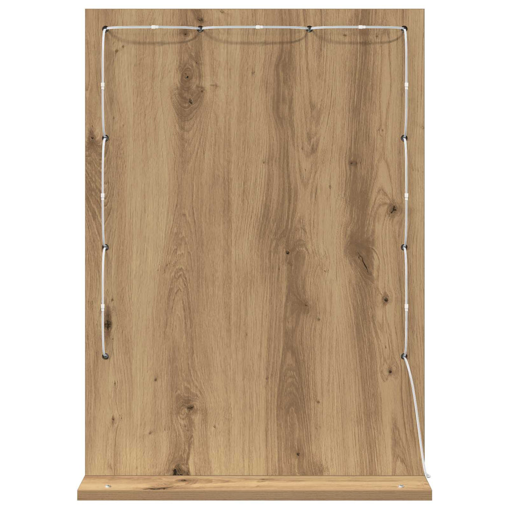 vidaXL Lustro toaletowe Prostokątny Dąb rzemieślniczy 70 x 50 x 18 cm