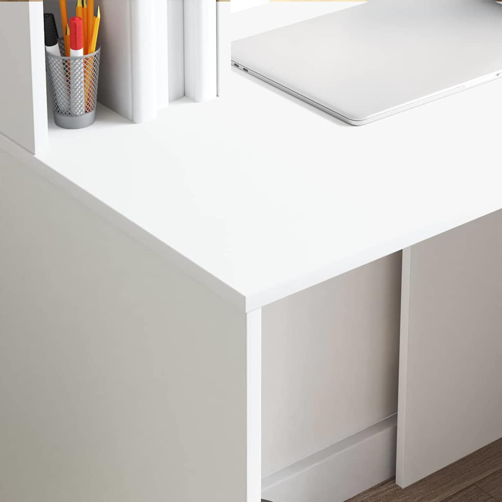 vidaXL Biurko z półką Biały 91 x 50 x 149 cm Materiał drewnopochodny