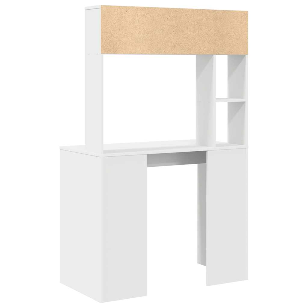 vidaXL Biurko z półką Biały 91 x 50 x 149 cm Materiał drewnopochodny