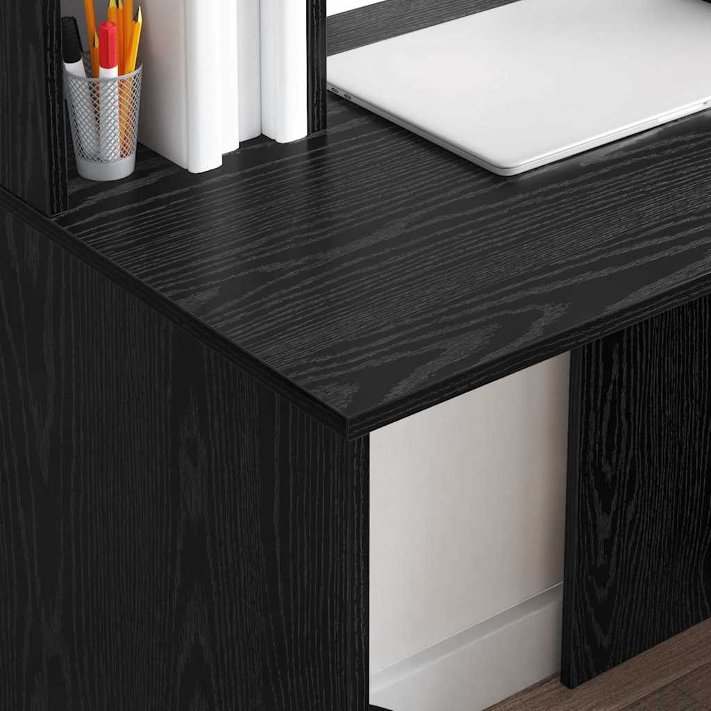 vidaXL Biurko Czarny Dąb 91 x 50 x 149 cm Materiał drewnopochodny