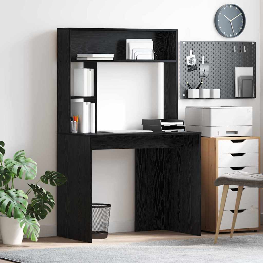 vidaXL Biurko Czarny Dąb 91 x 50 x 149 cm Materiał drewnopochodny