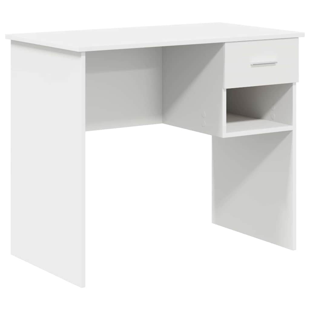 vidaXL Biurko z szufladą Biały 90 x 49 x 75 cm Materiał drewnopochodny