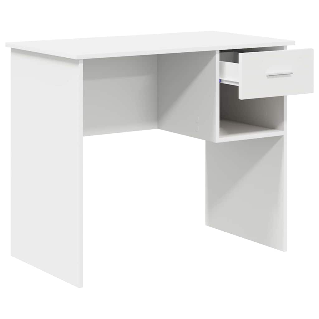 vidaXL Biurko z szufladą Biały 90 x 49 x 75 cm Materiał drewnopochodny