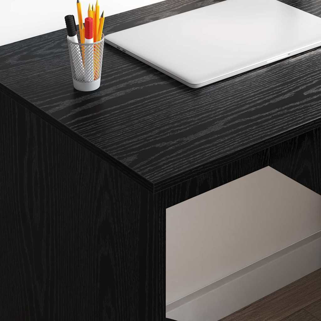 vidaXL Biurko Czarny Dąb 90 x 49 x 75 cm Materiał drewnopochodny
