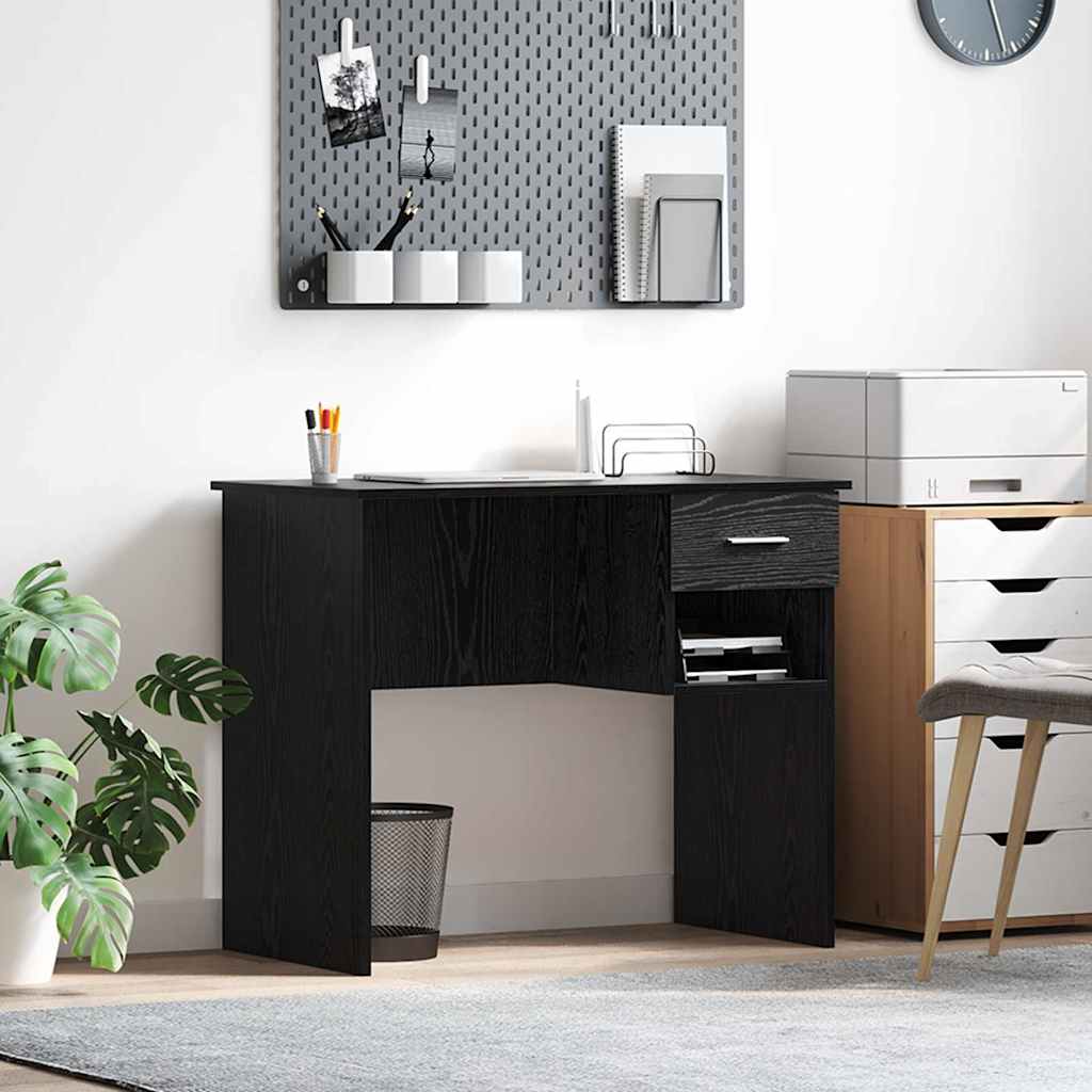 vidaXL Biurko Czarny Dąb 90 x 49 x 75 cm Materiał drewnopochodny