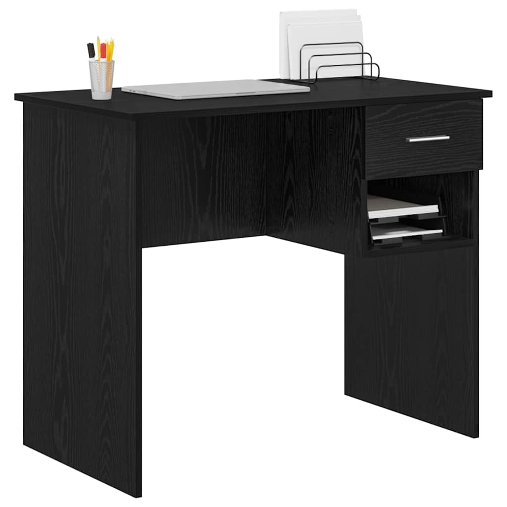 vidaXL Biurko Czarny Dąb 90 x 49 x 75 cm Materiał drewnopochodny