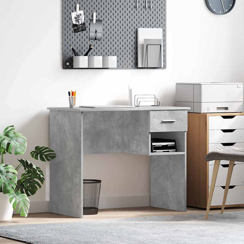vidaXL Biurko Betonowy szary 90 x 49 x 75 cm Materiał drewnopochodny