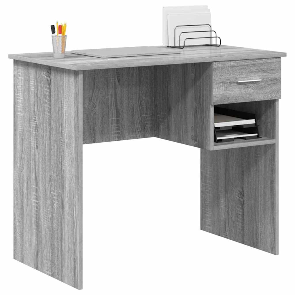 vidaXL Biurko Szary Sonoma 90 x 49 x 75 cm Materiał drewnopochodny