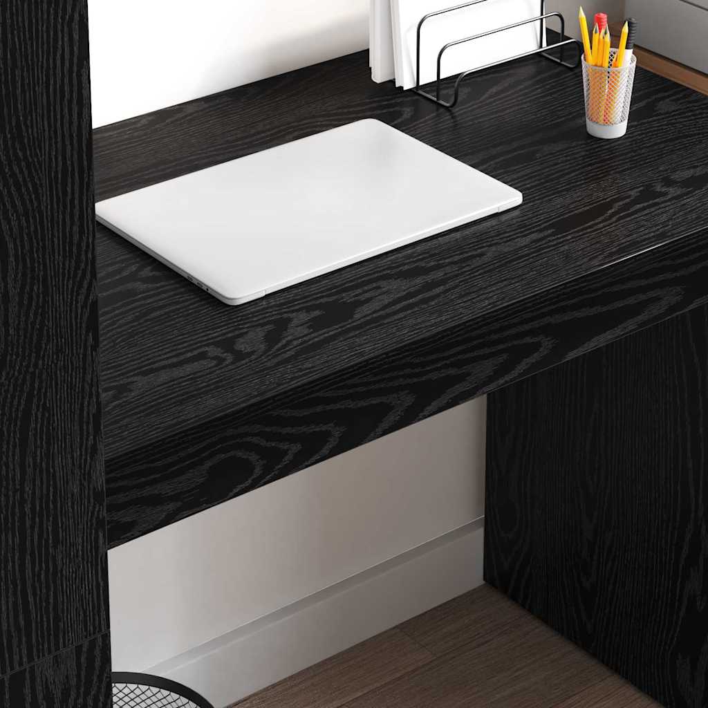 vidaXL Biurko Czarny Dąb 113 x 54 x 120 cm Materiał drewnopochodny