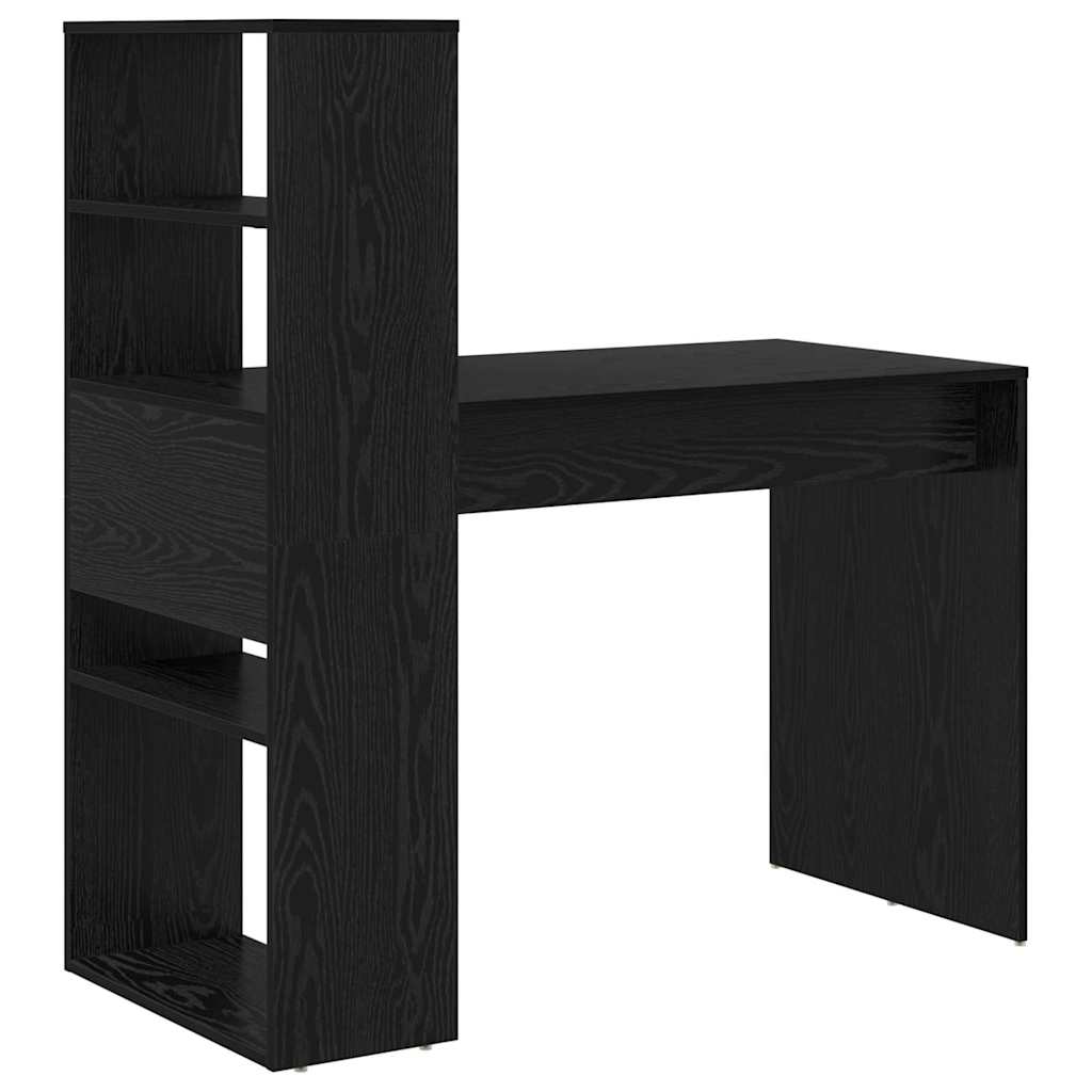 vidaXL Biurko Czarny Dąb 113 x 54 x 120 cm Materiał drewnopochodny