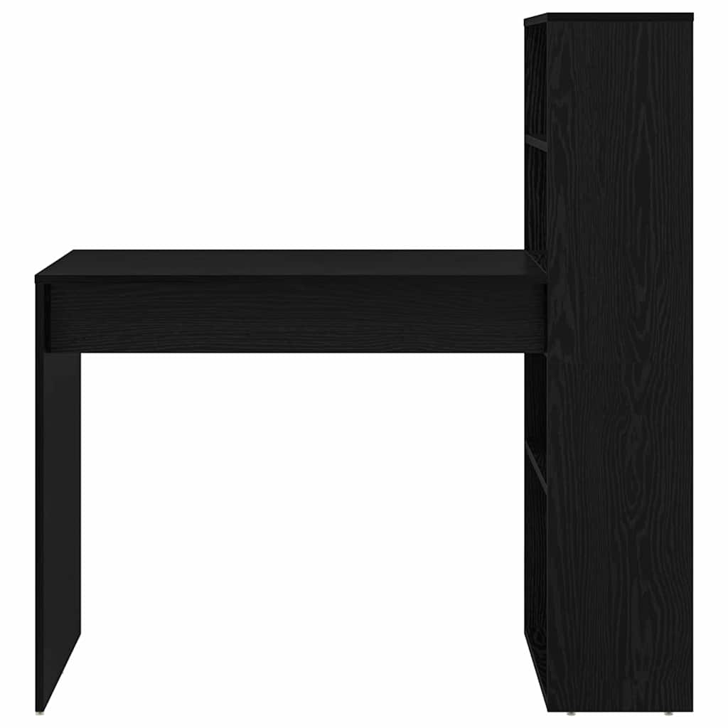 vidaXL Biurko Czarny Dąb 113 x 54 x 120 cm Materiał drewnopochodny