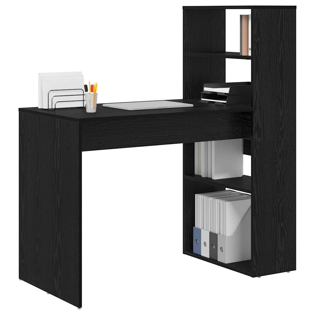 vidaXL Biurko Czarny Dąb 113 x 54 x 120 cm Materiał drewnopochodny