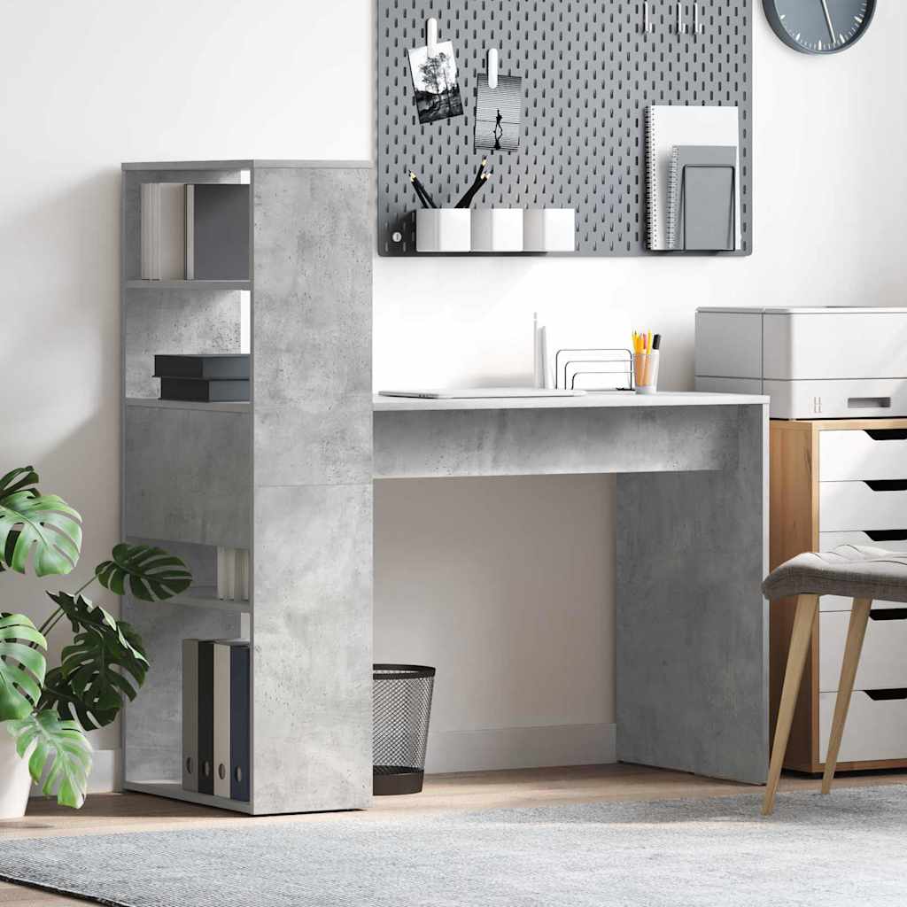 vidaXL Biurko Betonowy szary 113 x 54 x 120 cm Materiał drewnopochodny