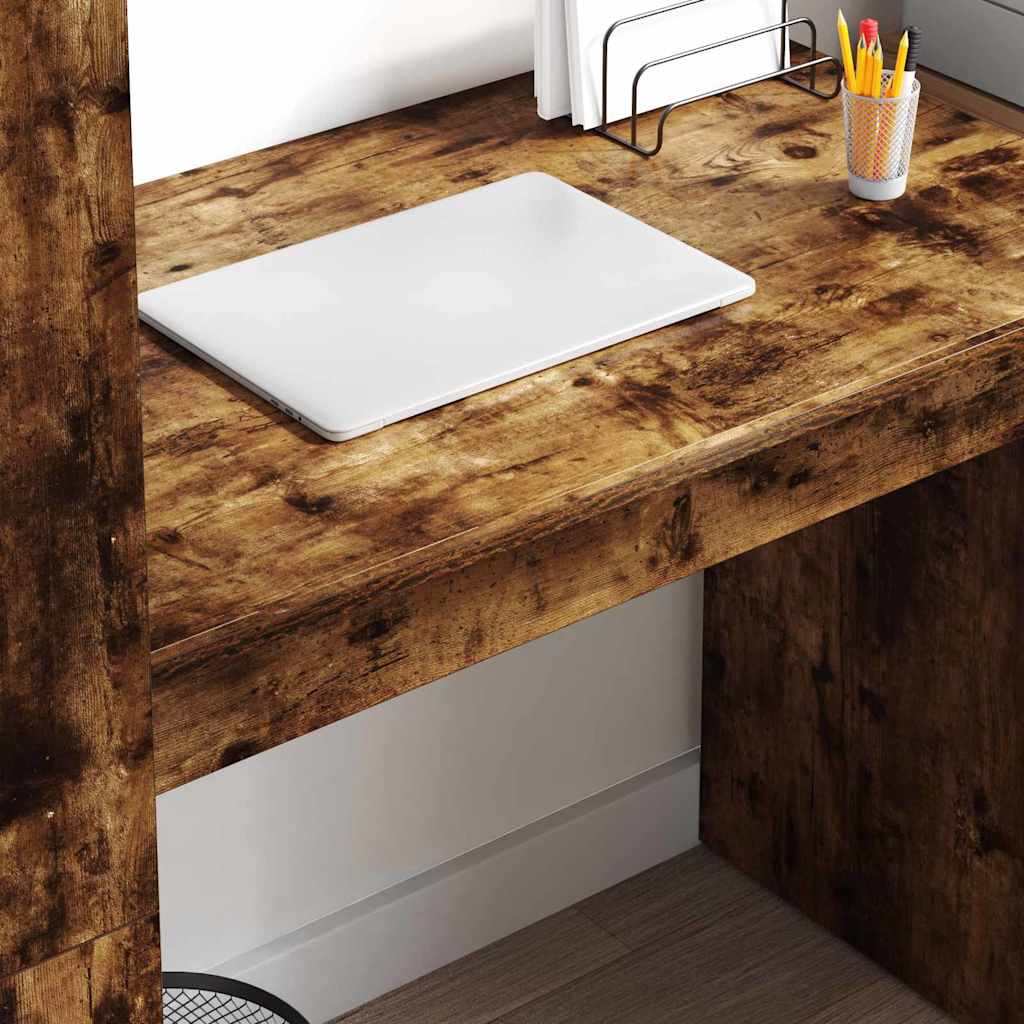 vidaXL Biurko Dąb wędzony 113 x 54 x 120 cm Materiał drewnopochodny