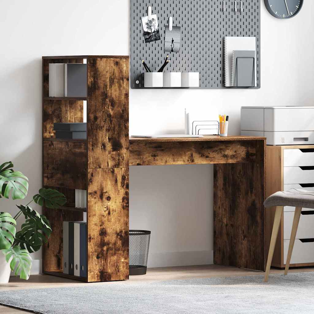 vidaXL Biurko Dąb wędzony 113 x 54 x 120 cm Materiał drewnopochodny