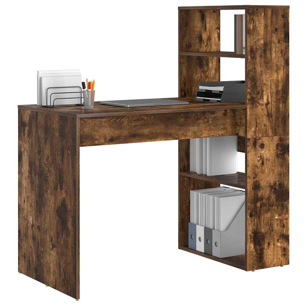 vidaXL Biurko Dąb wędzony 113 x 54 x 120 cm Materiał drewnopochodny