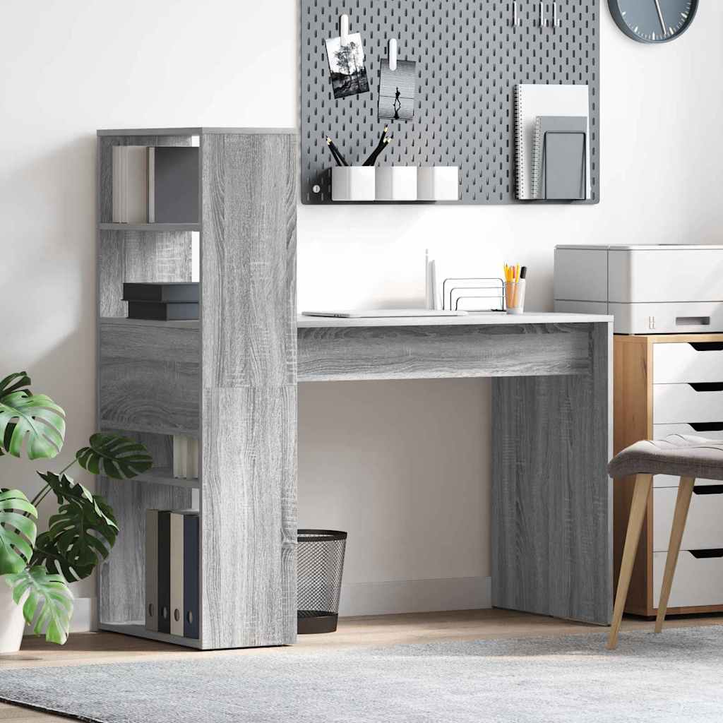 vidaXL Biurko Szary Sonoma 113 x 54 x 120 cm Materiał drewnopochodny