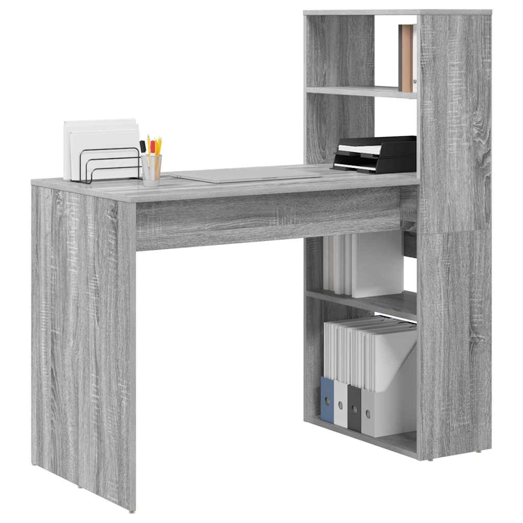 vidaXL Biurko Szary Sonoma 113 x 54 x 120 cm Materiał drewnopochodny