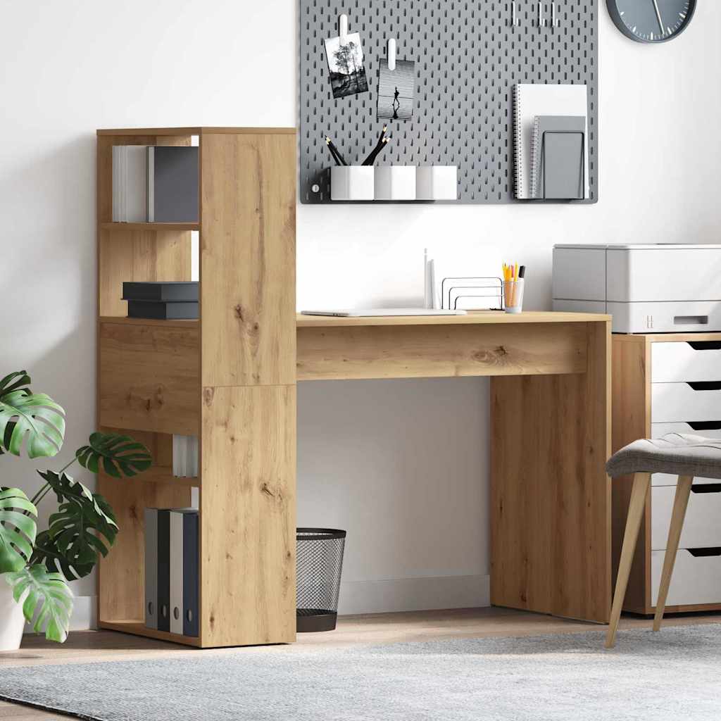 vidaXL Biurko z półką Dąb rzemieślniczy 113 x 54 x 120 cm