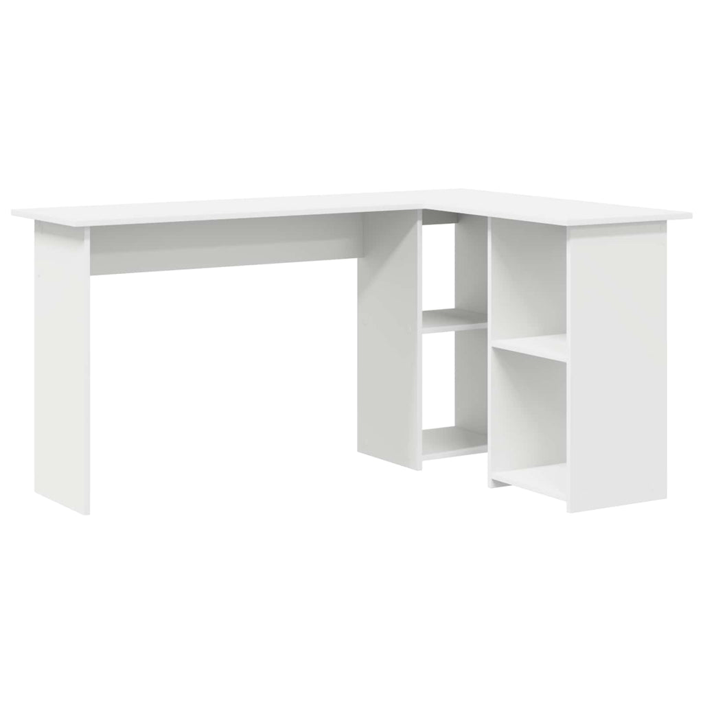 vidaXL Biurko z półką Biały 142 x 102 x 73 cm Materiał drewnopochodny