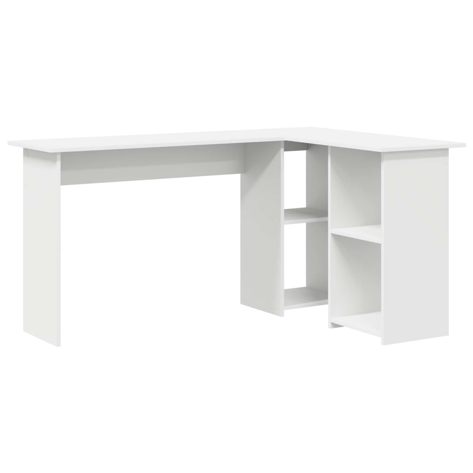 vidaXL Biurko z półką Biały 142 x 102 x 73 cm Materiał drewnopochodny