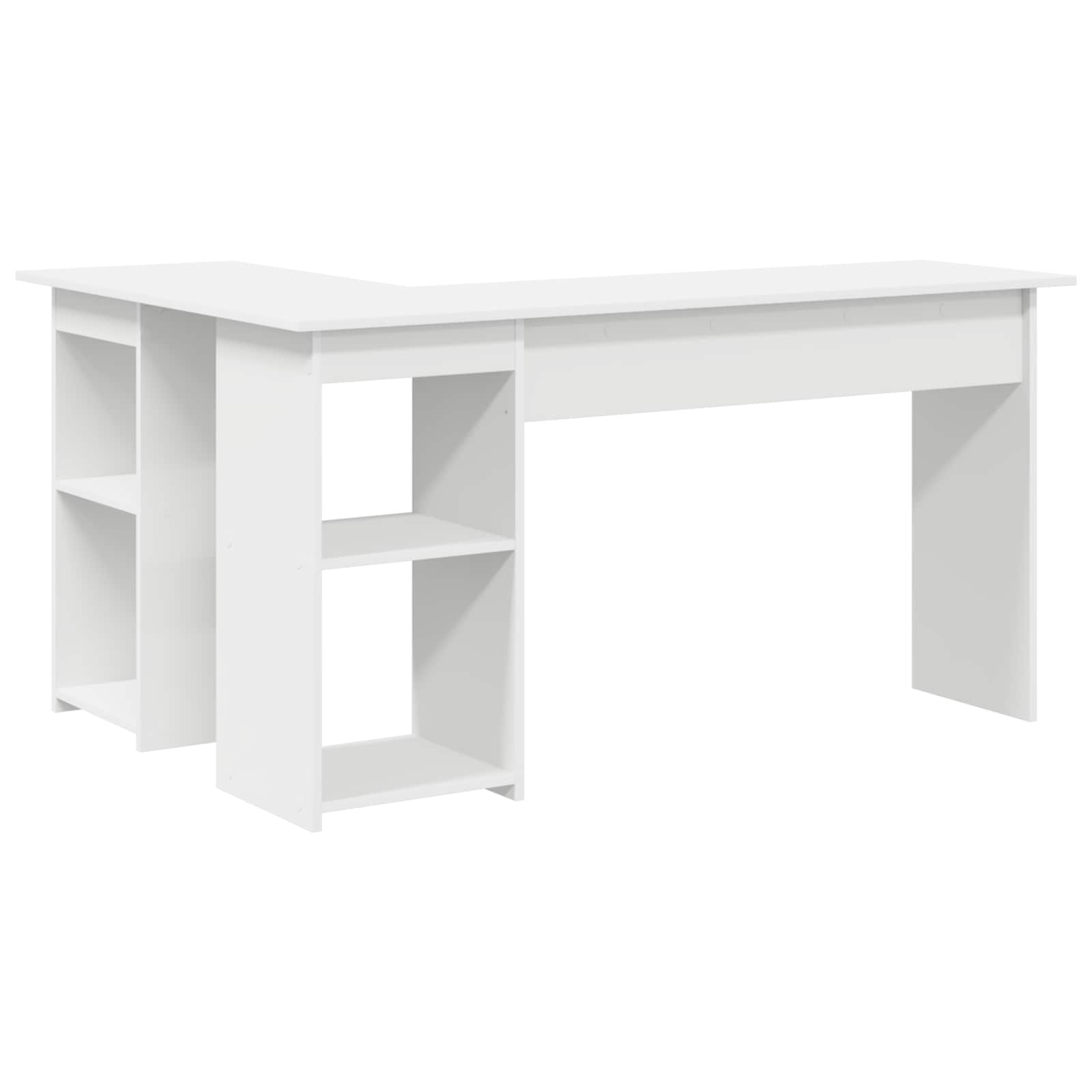 vidaXL Biurko z półką Biały 142 x 102 x 73 cm Materiał drewnopochodny