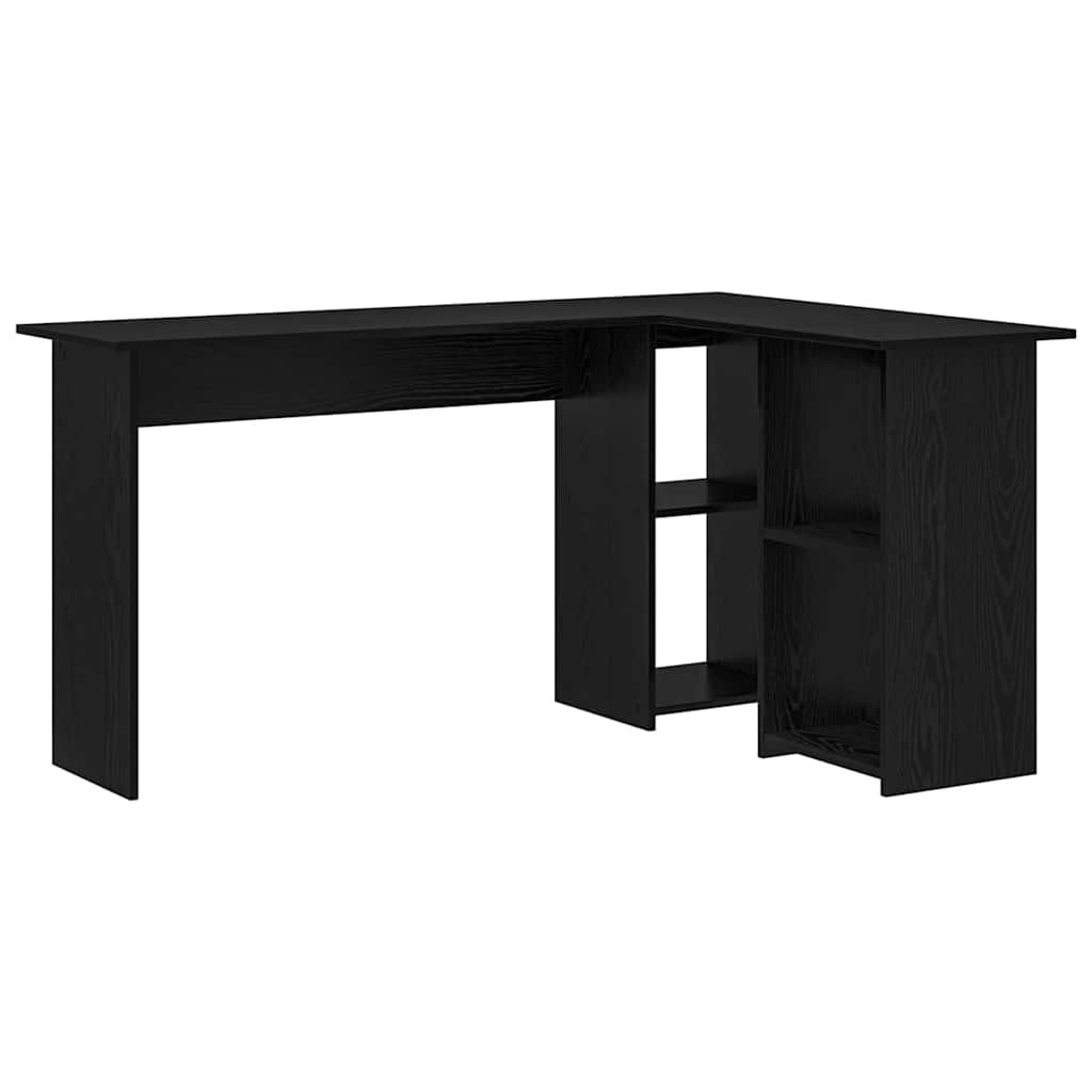 vidaXL Biurko Czarny Dąb 142 x 102 x 73 cm Materiał drewnopochodny