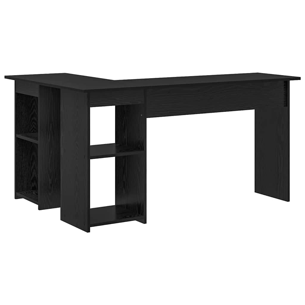 vidaXL Biurko Czarny Dąb 142 x 102 x 73 cm Materiał drewnopochodny