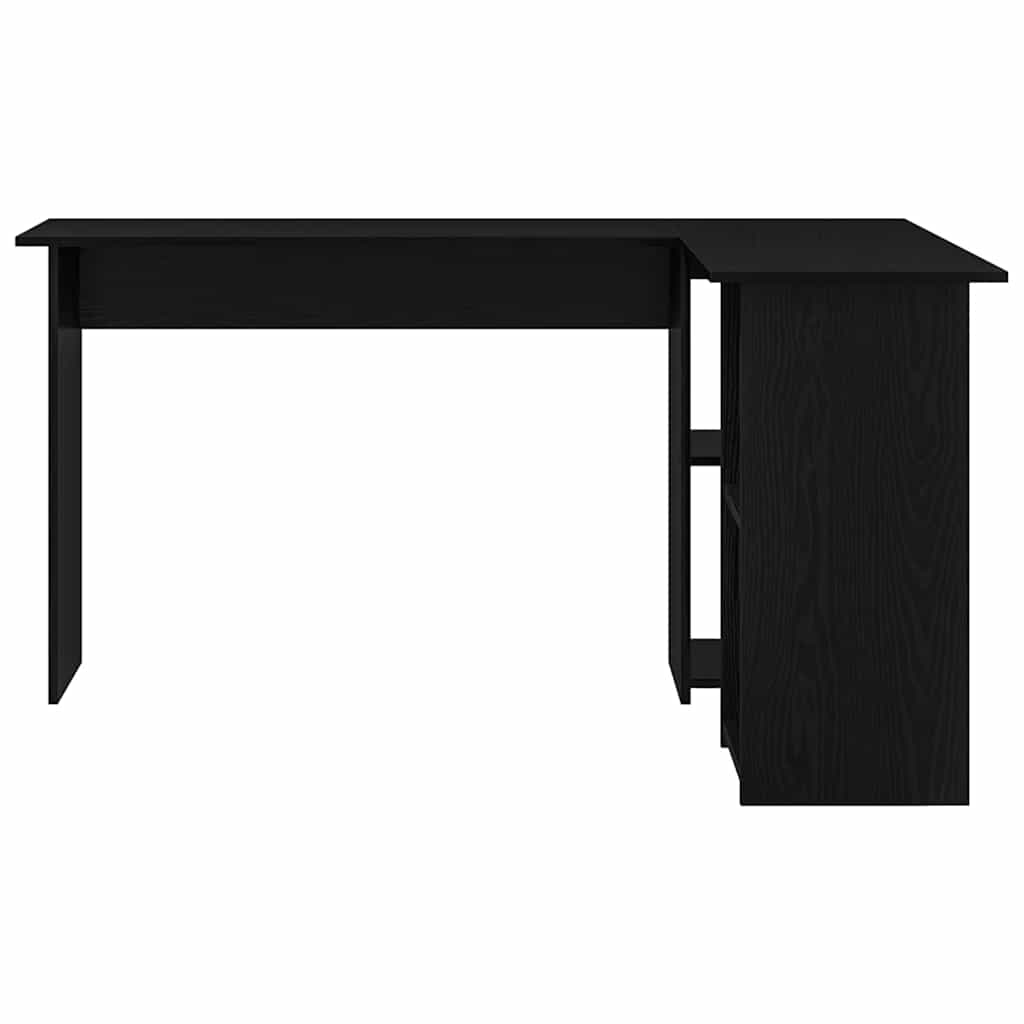 vidaXL Biurko Czarny Dąb 142 x 102 x 73 cm Materiał drewnopochodny