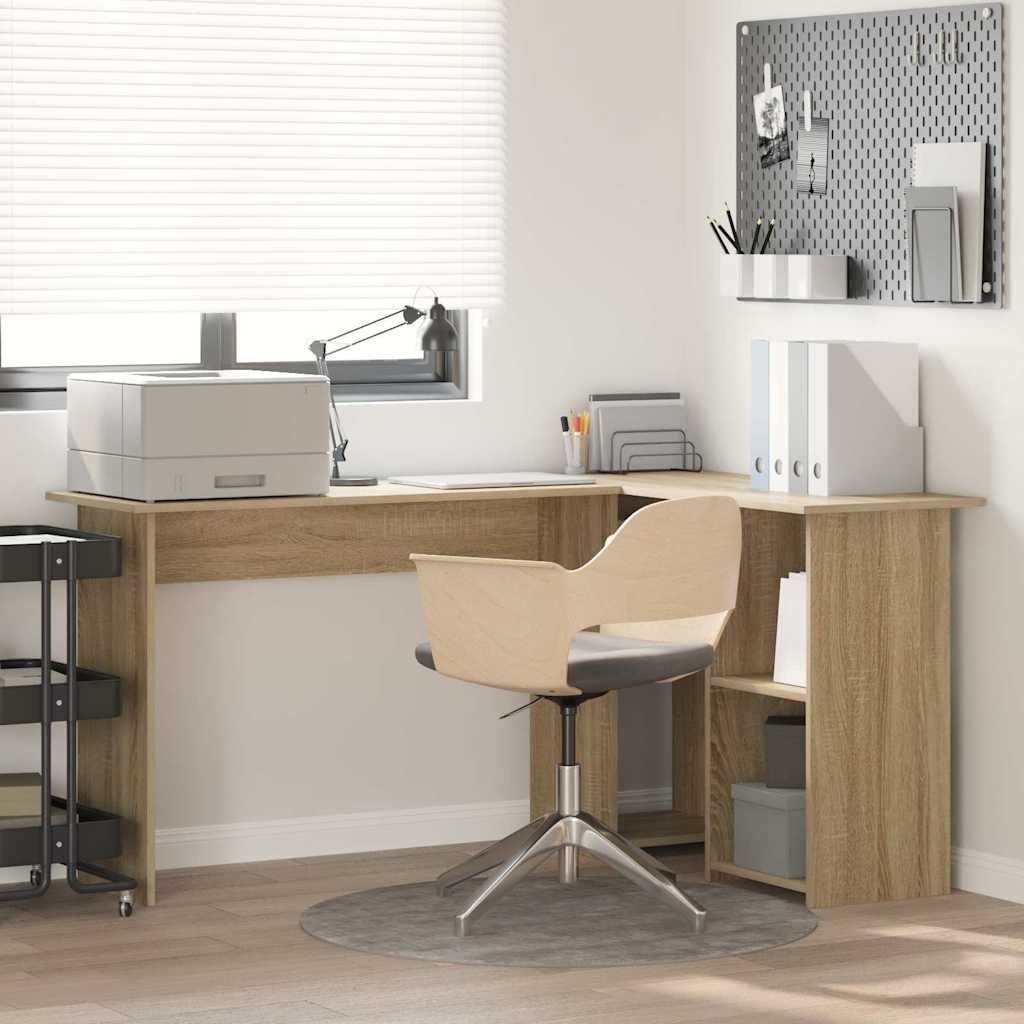 vidaXL Biurko Dąb Sonoma 142 x 102 x 73 cm Materiał drewnopochodny